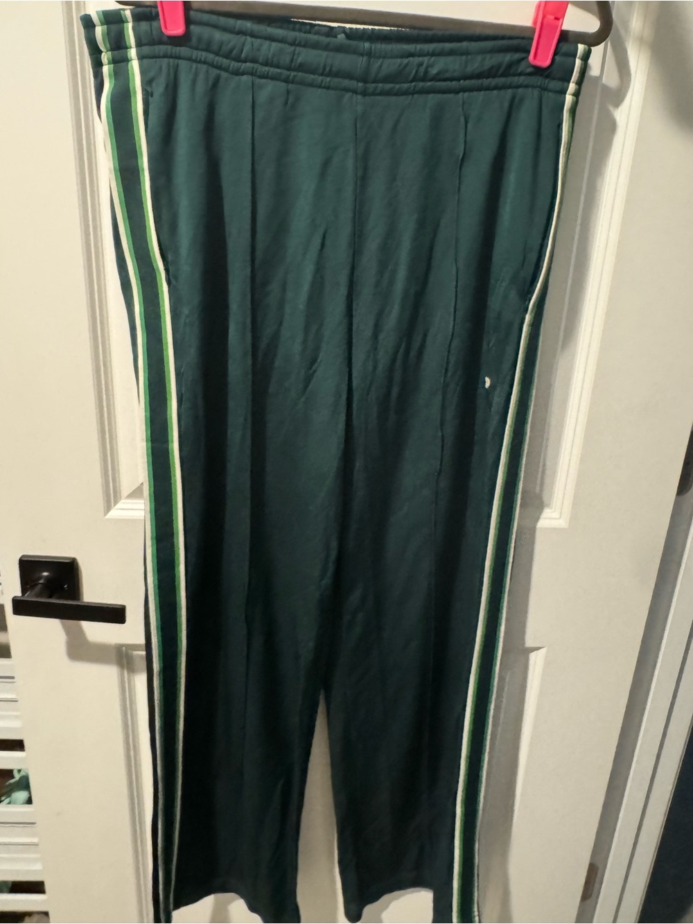 PINK Victoria’s secret Green Women’s Track Pants with Side Stripes